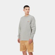 L/S American Script T-Shirt "Grey Heather"