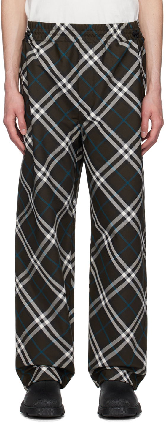 Tepláky Burberry Khaki Check Track Pants Čierna | 8095480