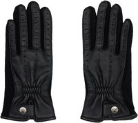 Sheepskin Leather Perforated Driving Gloves with Snap Closure