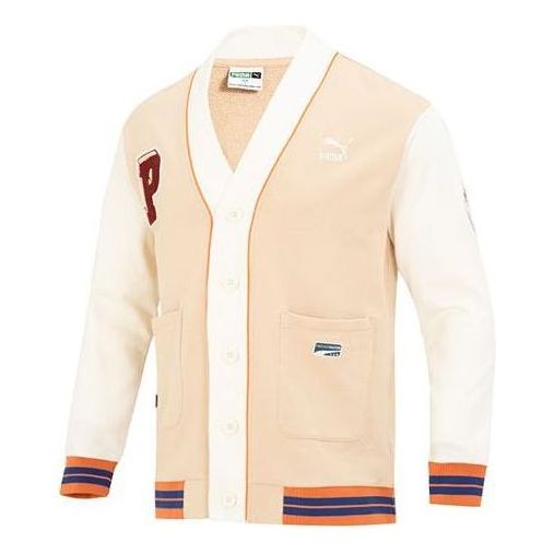 Sveter Puma Team Badge V-neck Jacket Béžová | 677374-67, 0