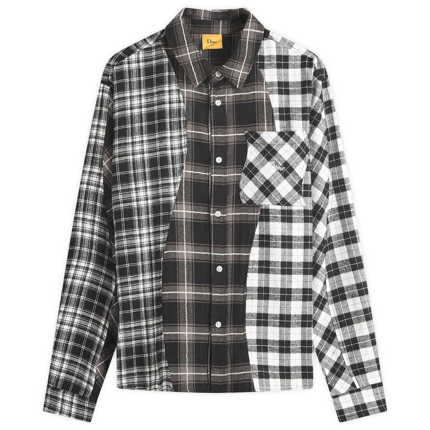 Košeľa Dime Triple Plaid Shirt Čierna | DIMEHO249BLK, 0