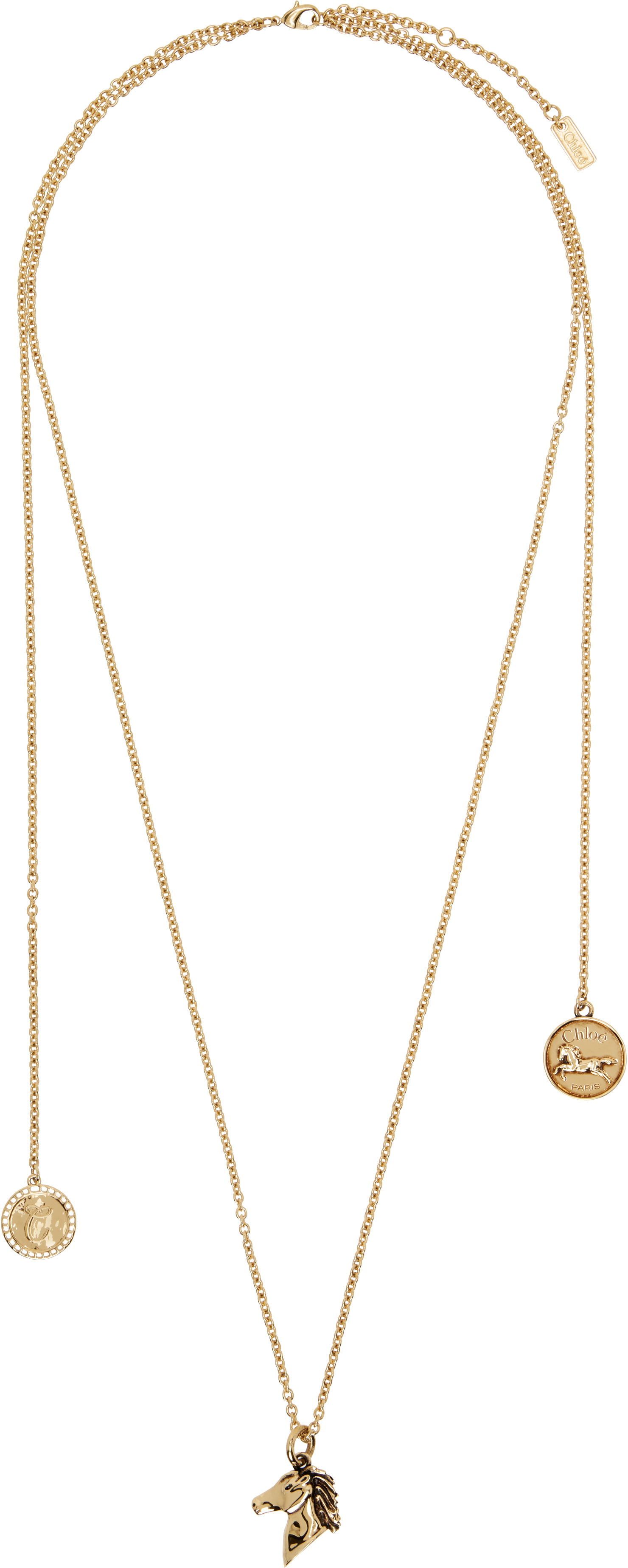 Náhrdelník CHLOÉ Chloé 'The Chloé Charms' Horse Head Pendant Necklace Metalická | CHC25SFO06CB7, 0