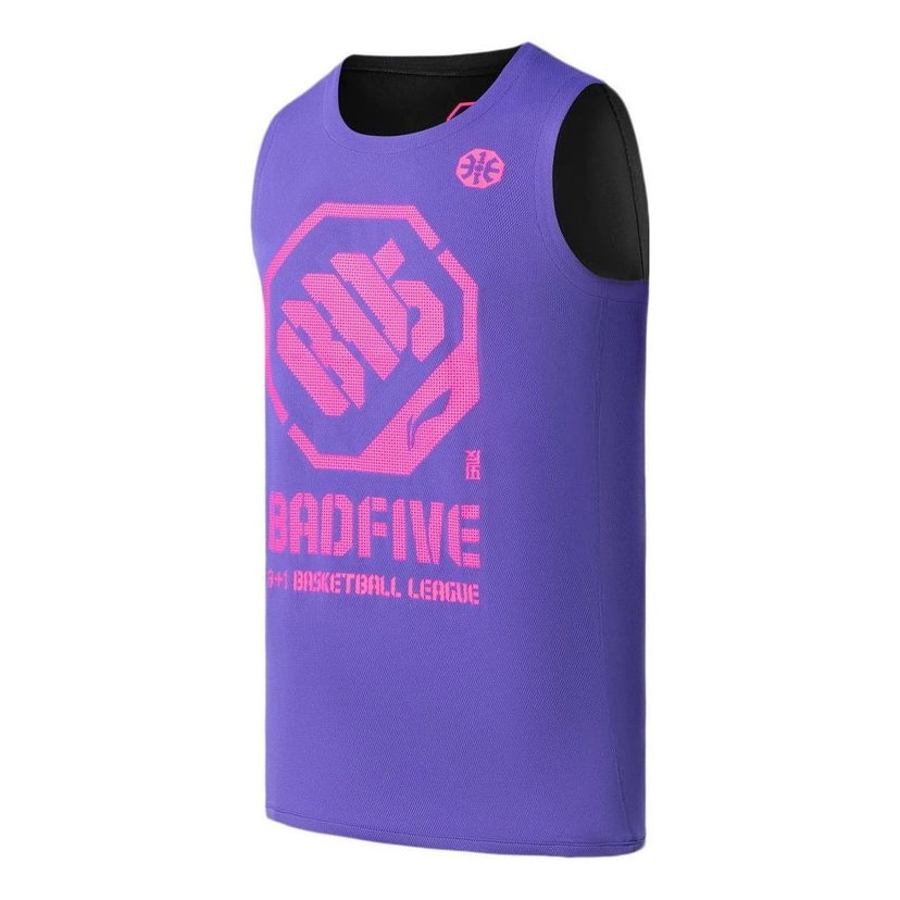 Tielko Li-Ning Jon Burgerman BadFive Reversible Basketball Jersey Fialová | AAYR371-7