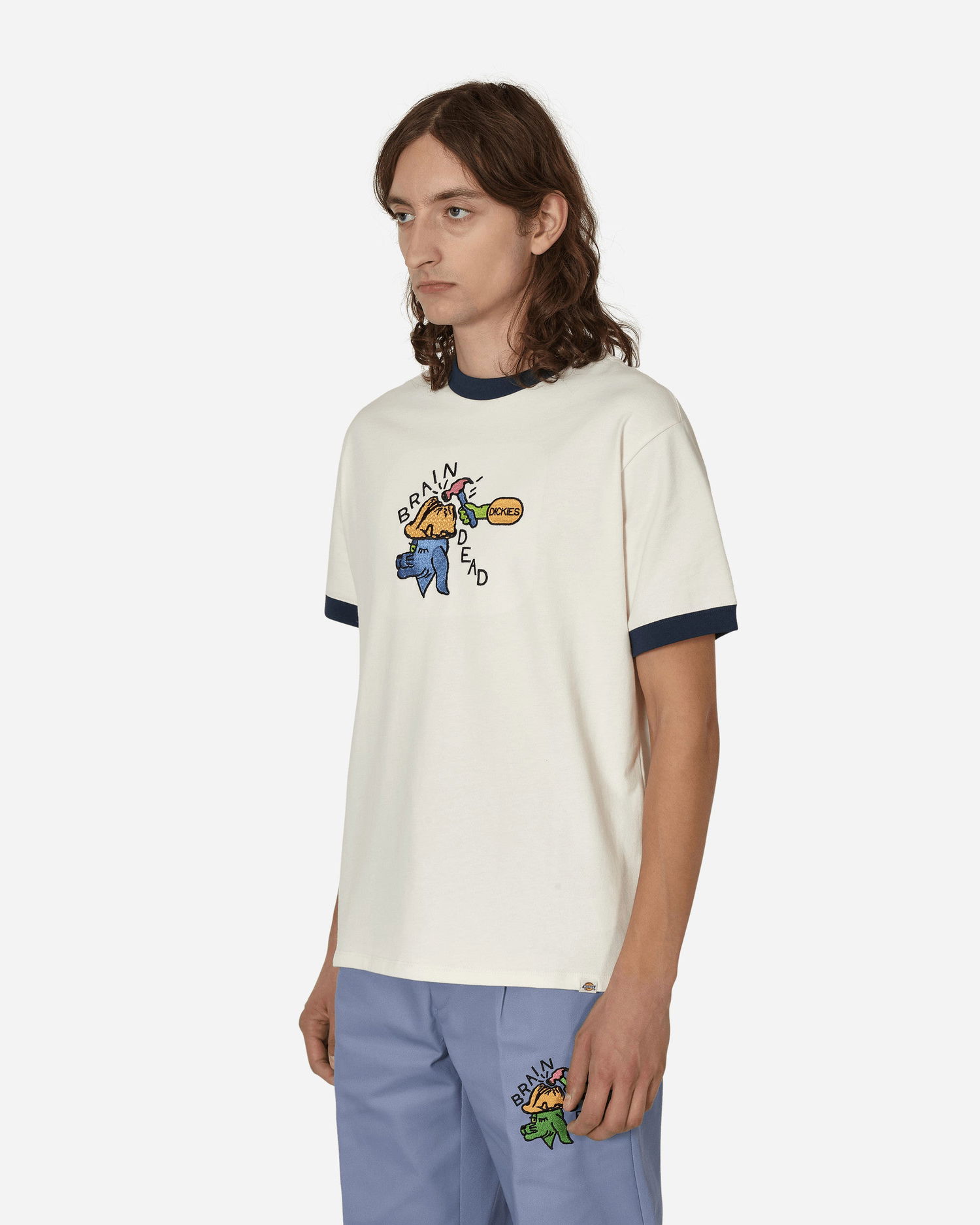 Tričko Dickies Brain Dead x Ringer T-Shirt Biela | DK0A4YCY E921, 1