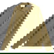 Felted and Chunky Wool Ribbed Knit Cardigan, Size Large