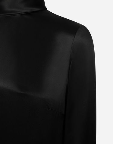 Košeľa Dolce & Gabbana Silk Satin Blouse Čierna | F7AI0TFU1AUN0000, 3