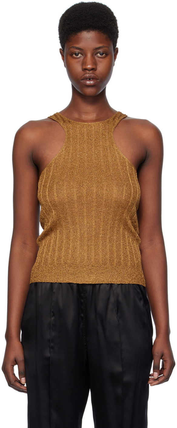 Tielko Tom Ford Racer Back Tank Top "Gold" Oranžová | TSK308-YAX659, 0
