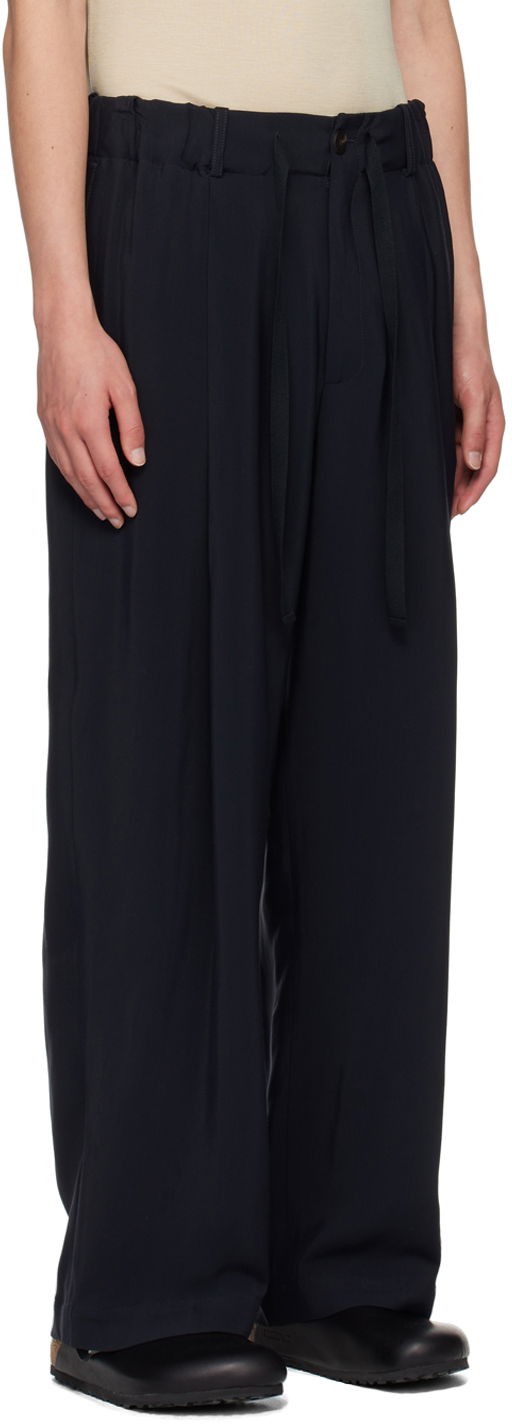 Nohavice Studio Nicholson Studio Nicholson Noam Pleated Trousers Navy | NOAM SNM - 1186, 1