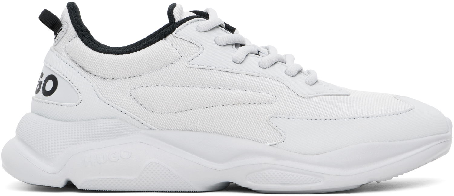 Oblečenie BOSS Hugo Gray Faux-Leather Sneakers Biela | 50536960, 0