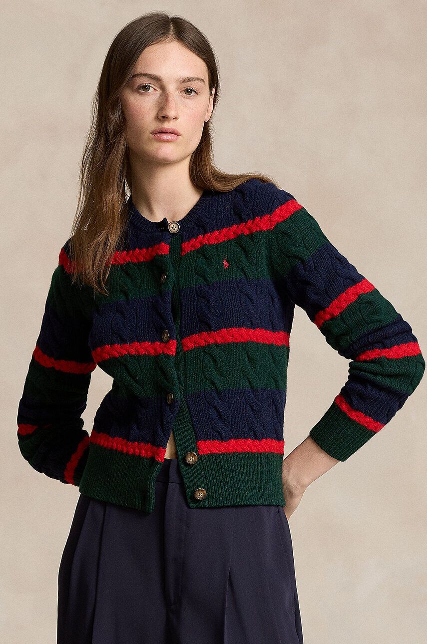 Sveter Polo by Ralph Lauren Striped Cardigan Modrá | 211941587, 0