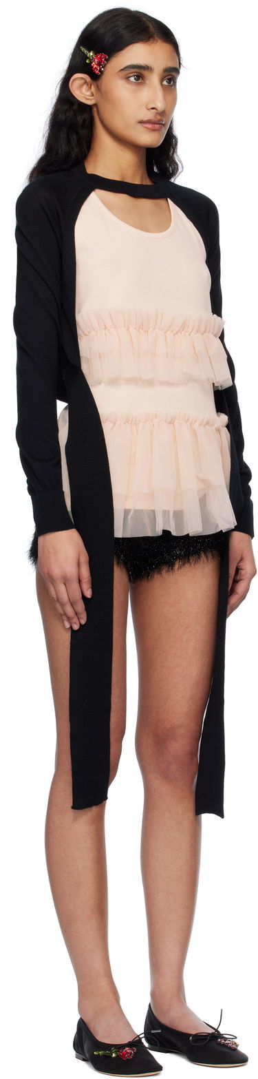 Sveter Simone Rocha Simone Rocha Cropped Cut-Out Cardigan Čierna | KMK20 0647, 1