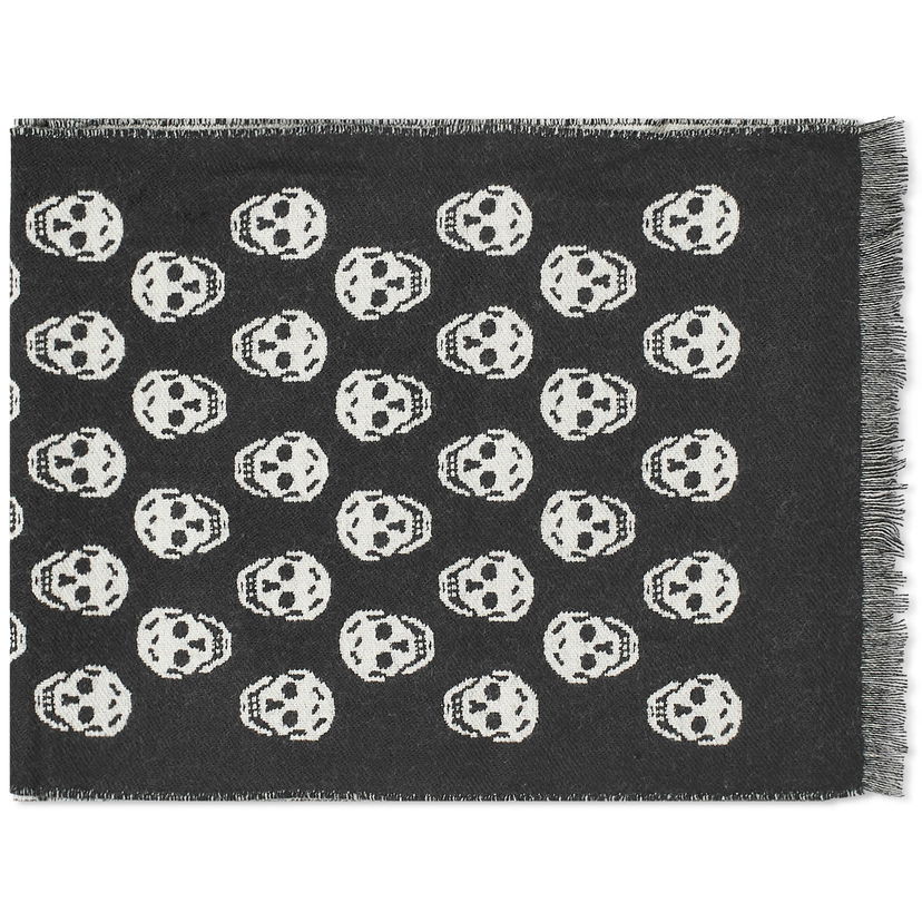 Šál Alexander McQueen Reversible Wool Skull Scarf Čierna | 6244254200Q-1078