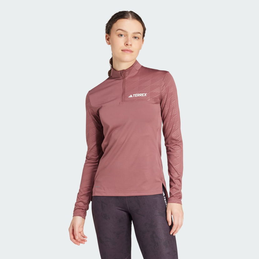 Sveter adidas Performance Terrex Multi Half-Zip Long Sleeve Shirt Ružová | IW9186
