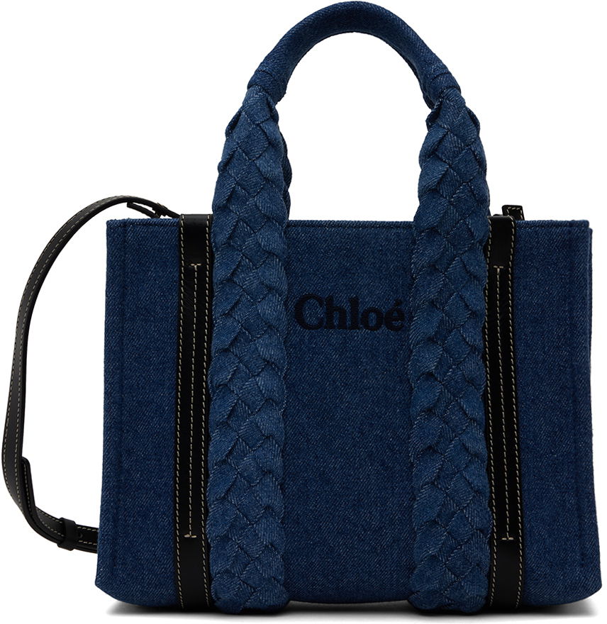 Tote bag CHLOÉ Small Denim Tote Bag Navy | CHC24SS397M48, 0