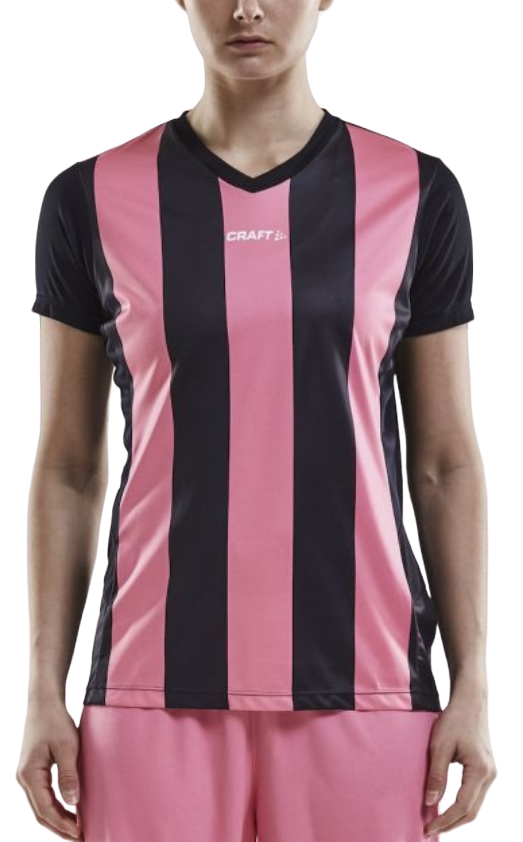 Tričko Craft Striped Jersey V-Neck T-Shirt Ružová | 1905568-9471