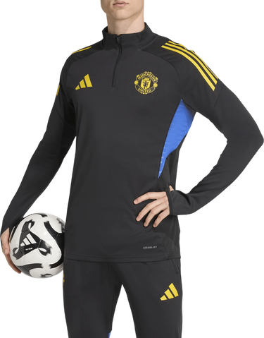 Mikina adidas Originals Manchester United AEROREADY Quarter-Zip Long-Sleeve Training Top 2025/26 Čierna | jp3143, 0