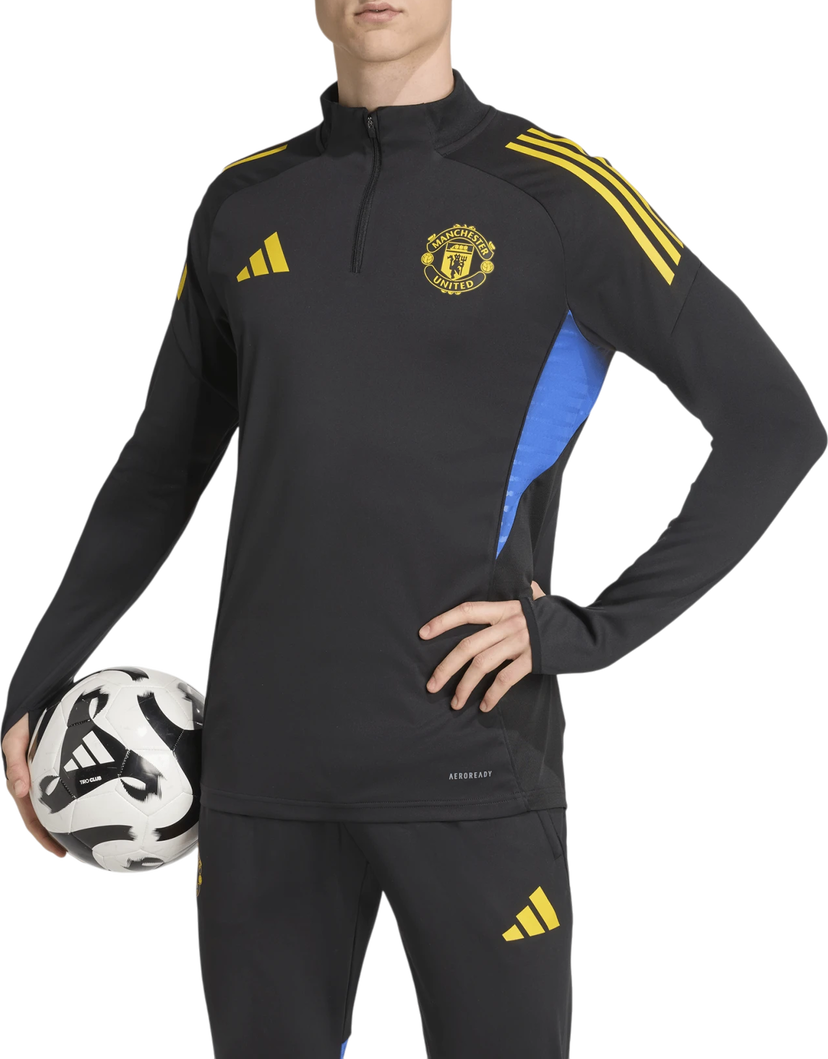 Mikina adidas Originals Manchester United AEROREADY Quarter-Zip Long-Sleeve Training Top 2025/26 Čierna | jp3143