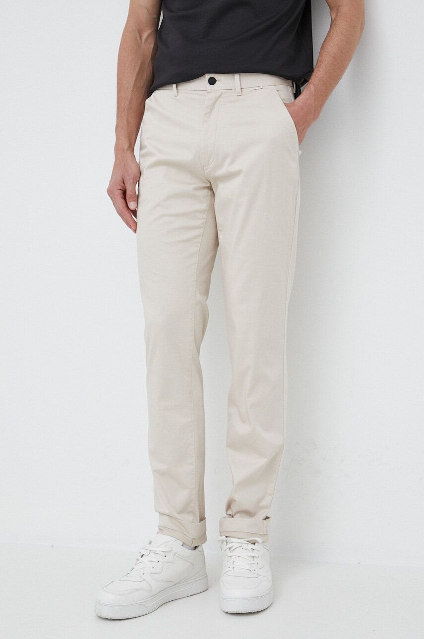 Nohavice CALVIN KLEIN Slim Chino Trousers Béžová | K10K110963.PPYX, 0