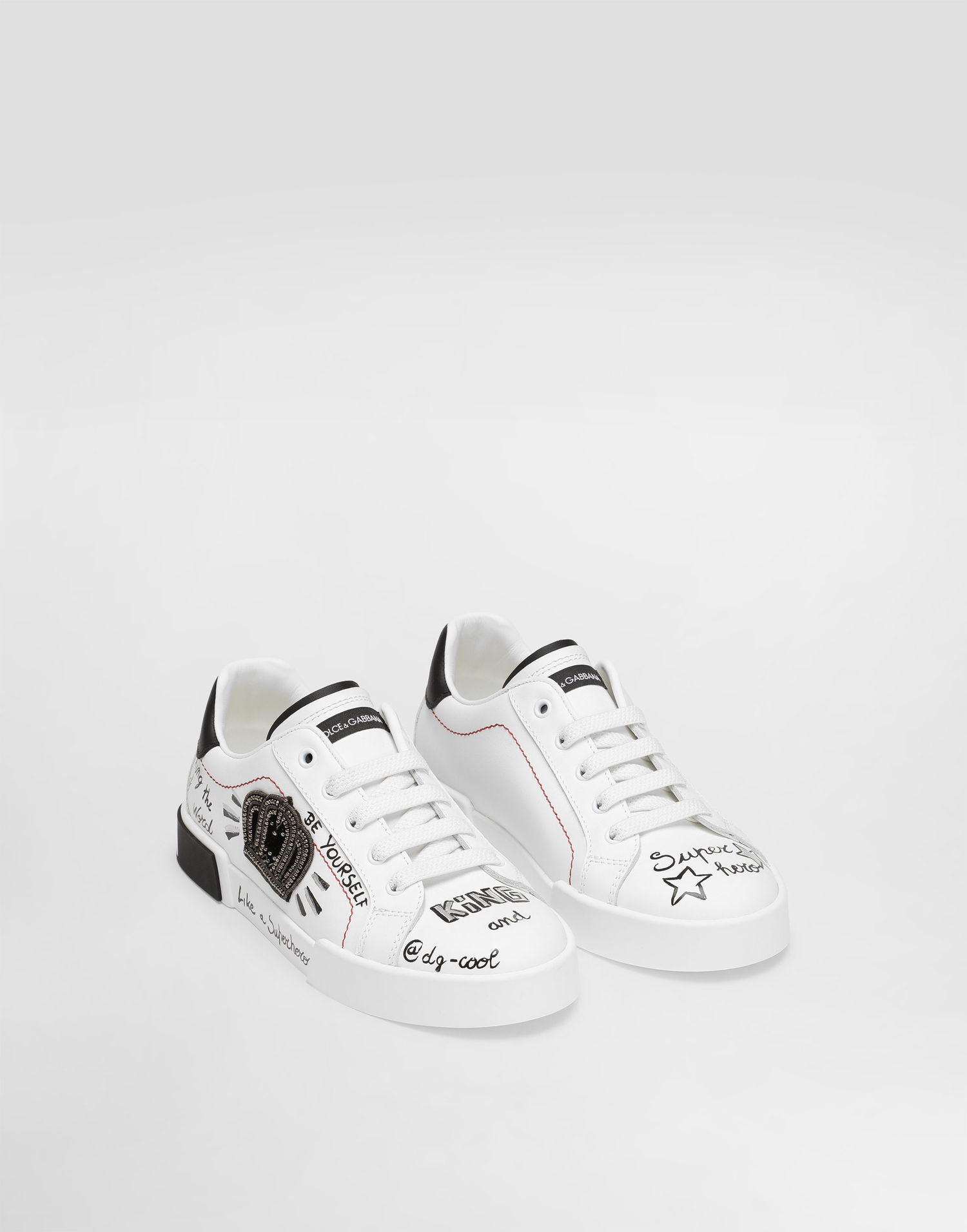 Tenisky a topánky Dolce & Gabbana Dolce & Gabbana Portofino Light Printed Calfskin Biela | DA5312A3A17HWF57, 1