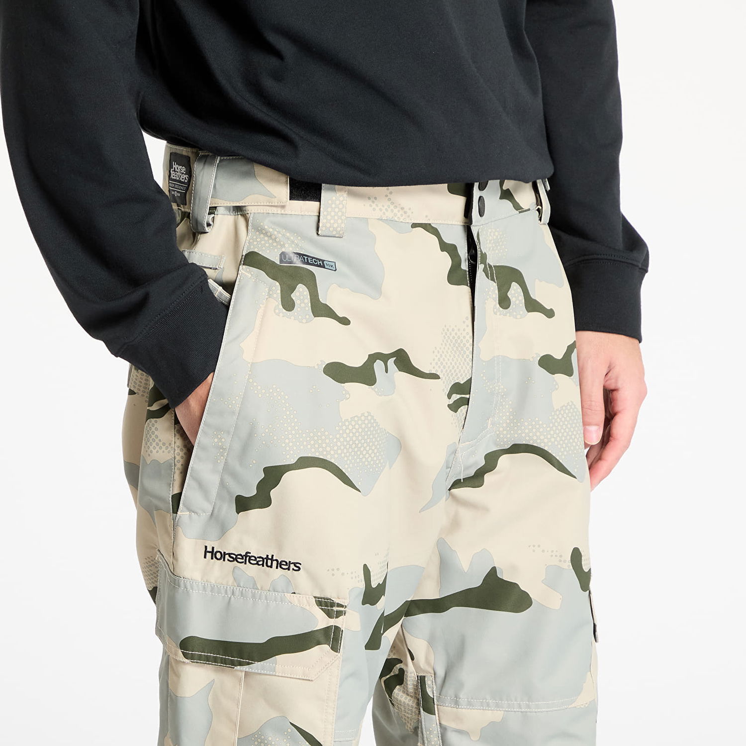 Cargo nohavice Horsefeathers Horsefeathers Rowen Camo Cargo Snow Pants Béžová | OM316F, 1