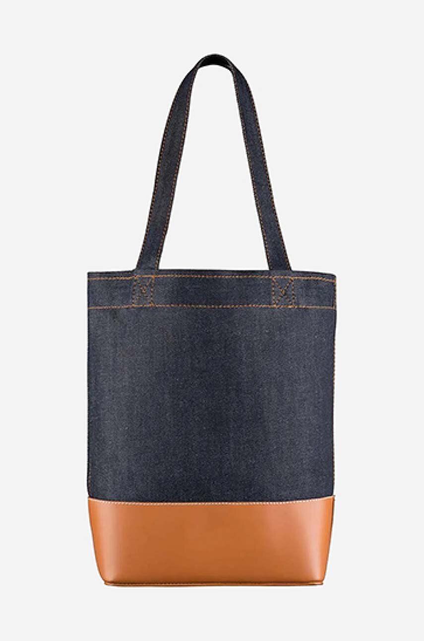 Navy & Tan Small Axel Tote