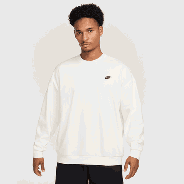 Mikina Nike Club Fleece Crewneck Sweatshirt Biela | HJ1819-133, 1