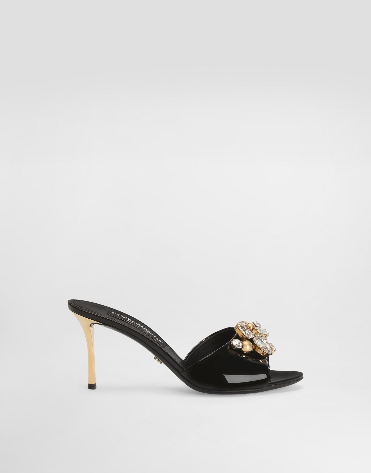 Tenisky a topánky Dolce & Gabbana Keira Patent Leather Embellished Mules Čierna | CR1958AZ1888Z843, 0
