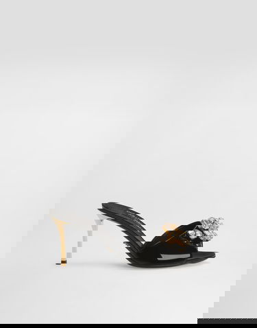 Tenisky a topánky Dolce & Gabbana Keira Patent Leather Embellished Mules Čierna | CR1958AZ1888Z843, 0