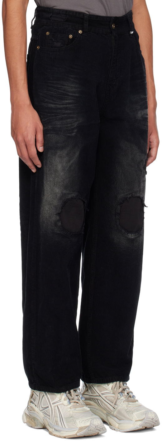 Džínsy We11done We11done Distressed Corduroy Trousers Čierna | WD-PT2-24-230-M-BK, 1