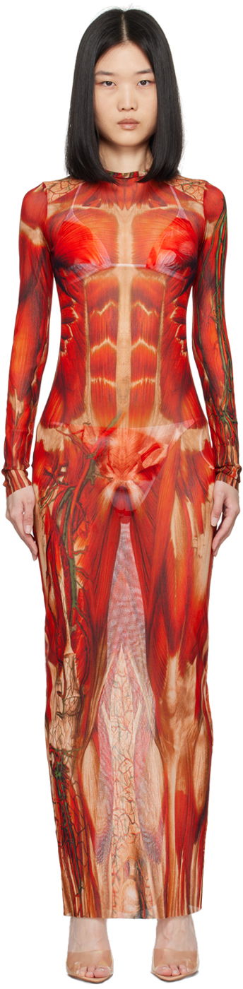 Šaty Jean Paul Gaultier Gaultier 'The Écorché' Maxi Dress Červená | 24/30-F-RO254-T554-301540, 0