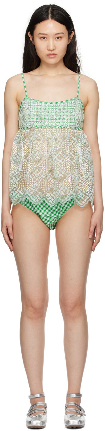 Plavky Anna Sui Anna Sui Gingham Bikini Zelené | 224F29, 0