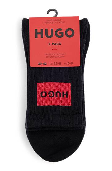 Ponožky BOSS Two-Pack of Short Socks with Red Logos by HUGO Čierna | 50510661, 1