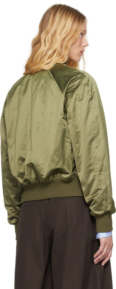 Bomber bunda AMI AMI Paris Cotton Satin Ami de Coeur Bomber Jacket Zelené | FJK011.CO0100, 2