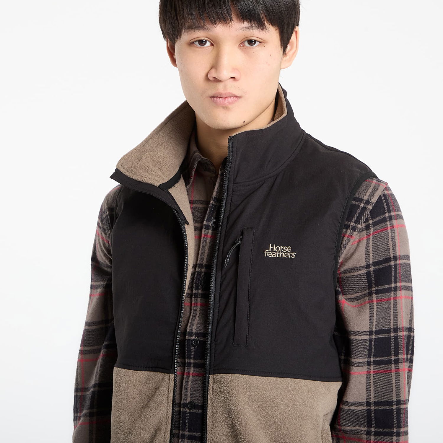 Vesta Horsefeathers Duval Fleece Vest Béžová | TM084B, 1