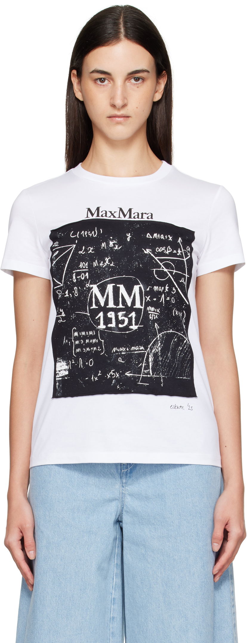 Tričko Max Mara Max Mara Colibri Graphic T-Shirt Biela | 2511941062600