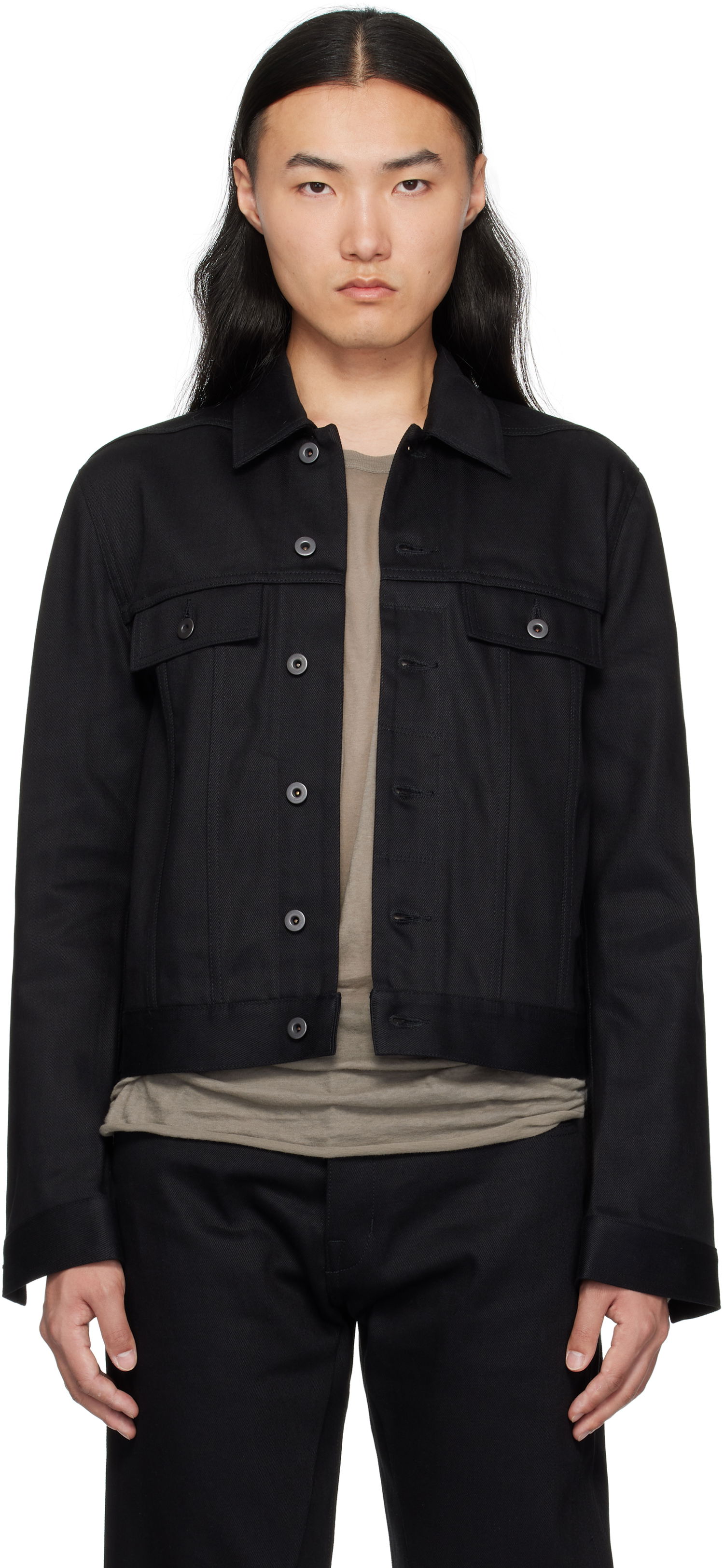 Bunda Rick Owens Rick Owens DRKSHDW Hollywood Trucker Denim Jacket Čierna | DL01E6788 BLKJP, 0
