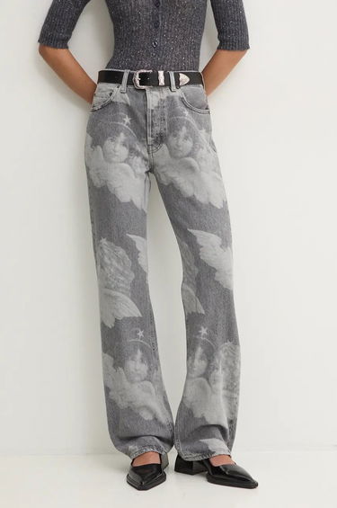 Džínsy Fiorucci High Waist Angel Print Jeans Šedá | U01FMDJE075DN03DN07, 0