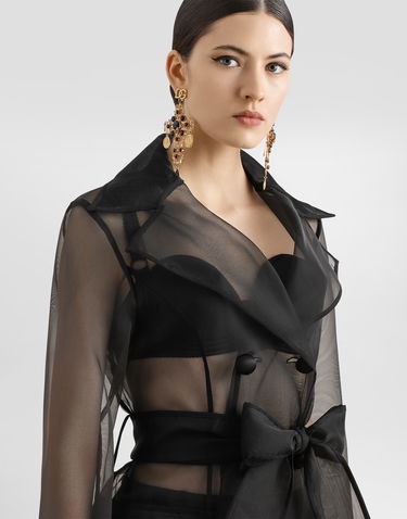 Trenčkot Dolce & Gabbana Dolce & Gabbana Technical Organza Trench Coat Čierna | F0W3XTHUMIPN0000, 3