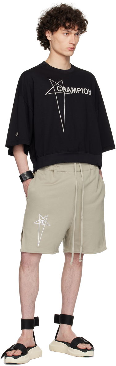 Tričko Rick Owens Rick Owens Champion Edition Tommy Cropped T-Shirt Čierna | CM01E1677 CHJG JERSEY, 3