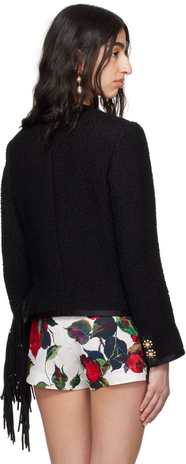 Bunda Dolce & Gabbana Dolce&Gabbana Cropped Single-Breasted Jacket Čierna | F27DAZ FU3JL, 2
