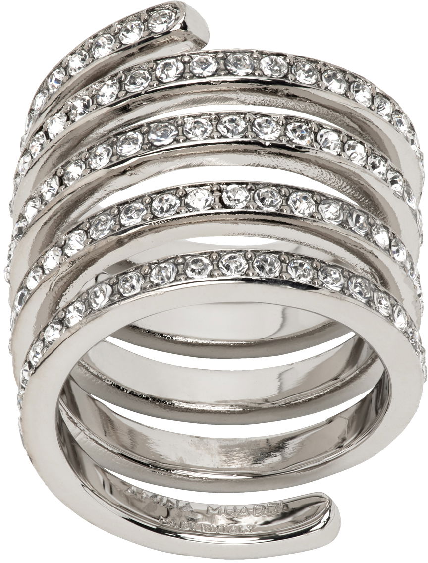 Prsteň Amina Muaddi Vittoria Crystal Ring Metalická | VITTORIA RING, 0
