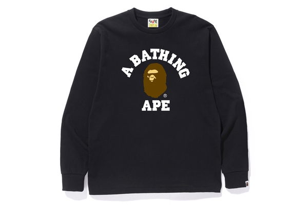 Tričko BAPE College L/S Tee Čierna | 1I80-111-011, 0