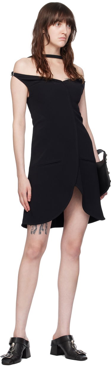 Šaty Courrèges Courrèges Ellipse Off-Shoulder Minidress Čierna | 224CRO383VI0013, 3