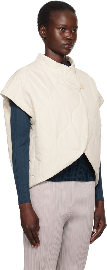 Vesta Pleats Please Issey Miyake Issey Miyake Quilted Vest Biela | PP48ZE882, 1