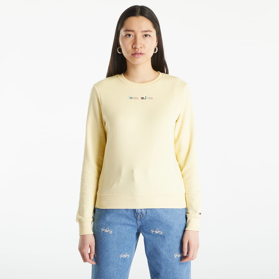 Mikina Tommy Hilfiger Regular Color Serif Sweatshirt Žltá | DW0DW15648 ZHO, 0