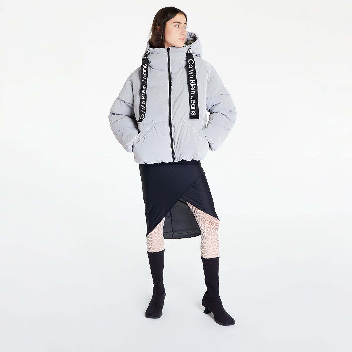 Prešívaná bunda CALVIN KLEIN Long Drawcords Soft Šedá | J20J220017 PQY, 1