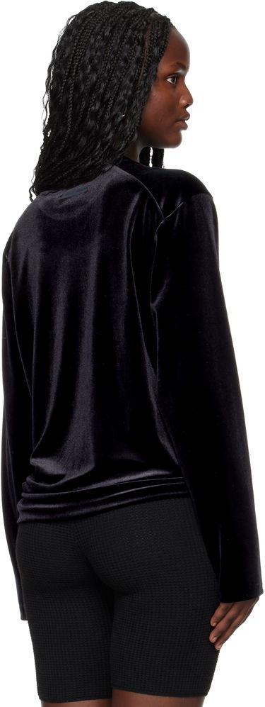 Tričko Fear of God ESSENTIALS Holiday Velour Classic Long Sleeve T-shirt Čierna | 192HO257911FW, 2