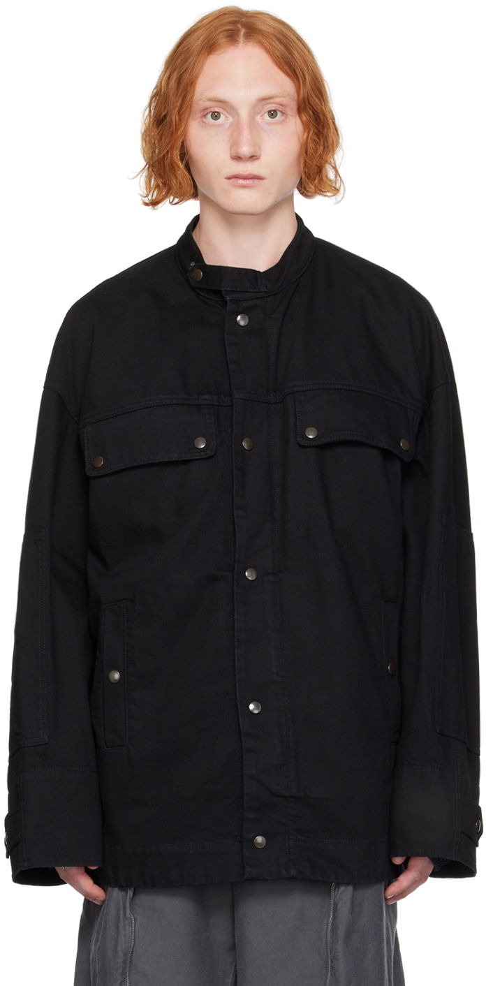 Bunda Dries Van Noten Press-Stud Denim Jacket Čierna | 242-020500-9377, 0