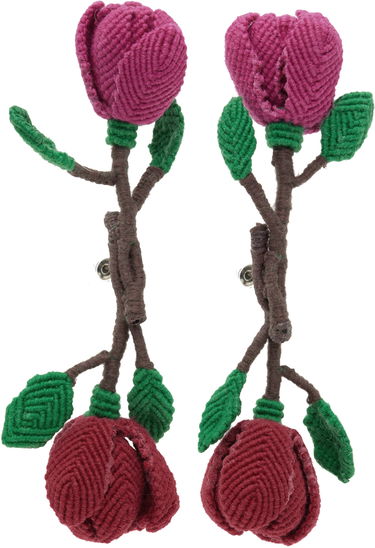 Home decor Chopova Lowena Rose Earrings Vínová | 6227SE, 1
