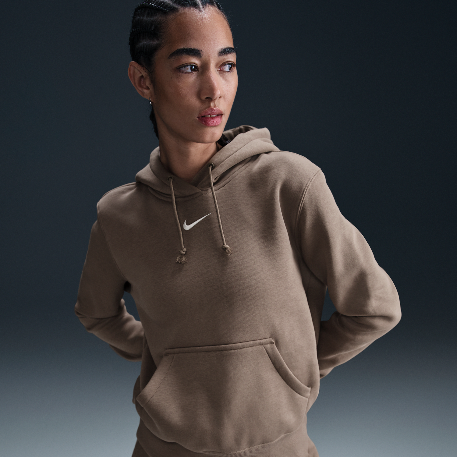Mikina Nike Nike Sportswear Phoenix Fleece Hoodie Hnedá | HF6839-233, 0
